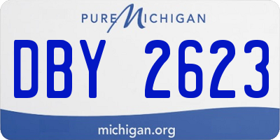MI license plate DBY2623