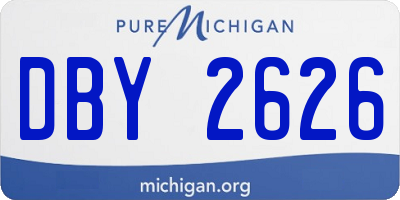 MI license plate DBY2626