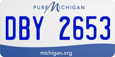 MI license plate DBY2653