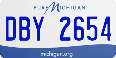 MI license plate DBY2654