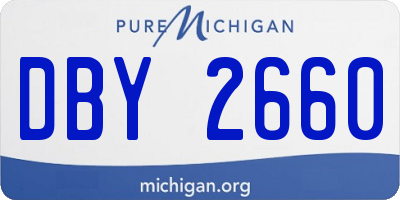 MI license plate DBY2660