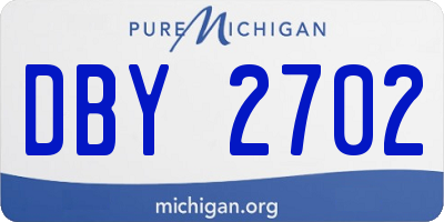 MI license plate DBY2702
