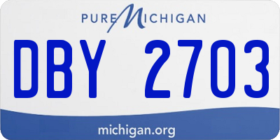 MI license plate DBY2703