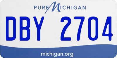 MI license plate DBY2704
