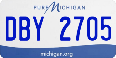 MI license plate DBY2705