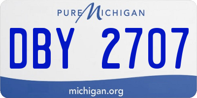 MI license plate DBY2707
