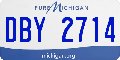 MI license plate DBY2714