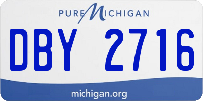 MI license plate DBY2716