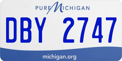 MI license plate DBY2747