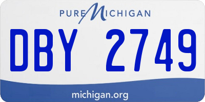 MI license plate DBY2749