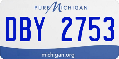 MI license plate DBY2753