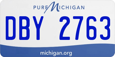 MI license plate DBY2763
