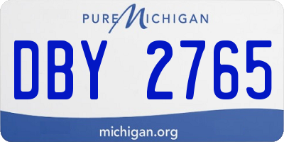MI license plate DBY2765