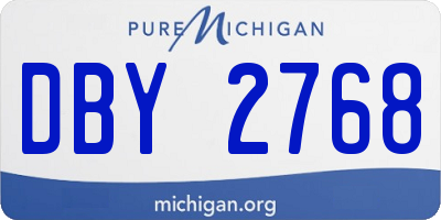 MI license plate DBY2768