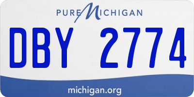MI license plate DBY2774