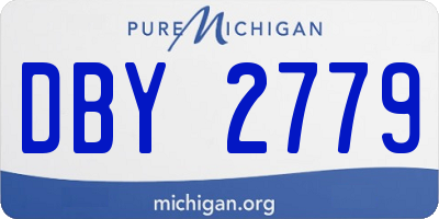 MI license plate DBY2779