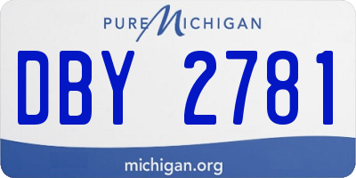 MI license plate DBY2781