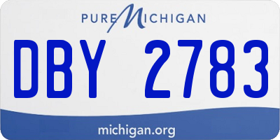 MI license plate DBY2783