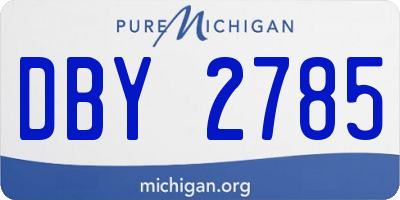 MI license plate DBY2785