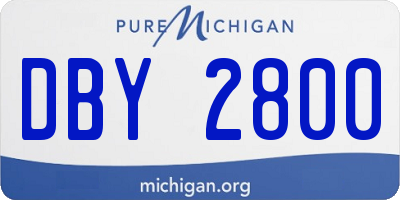 MI license plate DBY2800