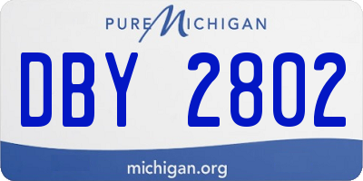 MI license plate DBY2802