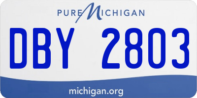 MI license plate DBY2803
