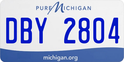 MI license plate DBY2804