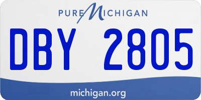 MI license plate DBY2805
