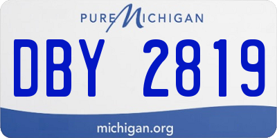 MI license plate DBY2819