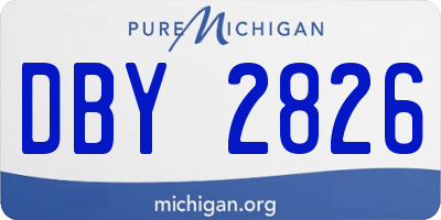MI license plate DBY2826