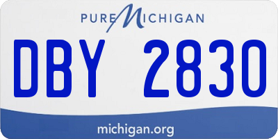 MI license plate DBY2830