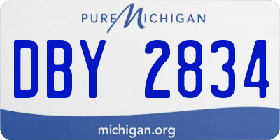MI license plate DBY2834