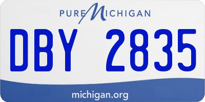 MI license plate DBY2835