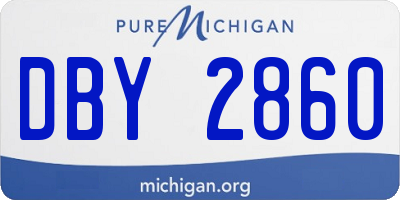 MI license plate DBY2860