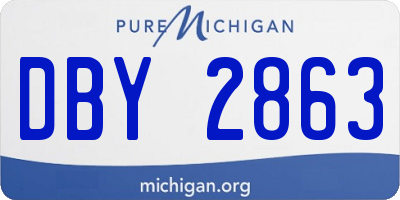 MI license plate DBY2863