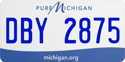 MI license plate DBY2875