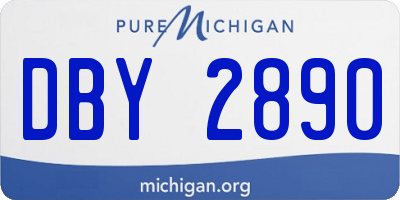MI license plate DBY2890