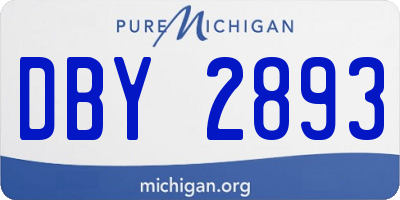 MI license plate DBY2893