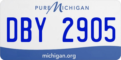MI license plate DBY2905