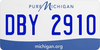 MI license plate DBY2910