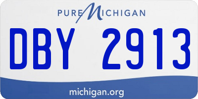 MI license plate DBY2913