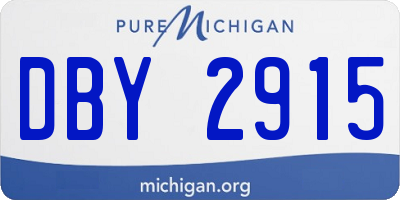 MI license plate DBY2915