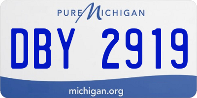 MI license plate DBY2919