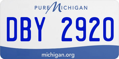MI license plate DBY2920