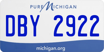 MI license plate DBY2922