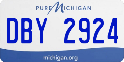 MI license plate DBY2924