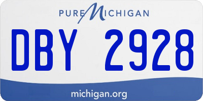 MI license plate DBY2928