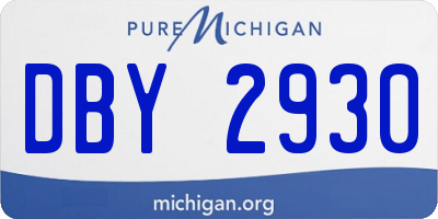 MI license plate DBY2930