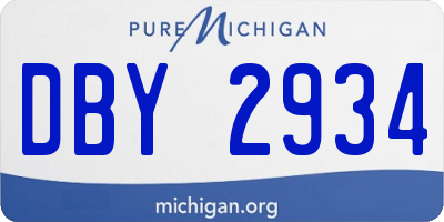 MI license plate DBY2934