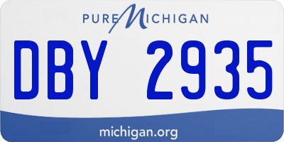 MI license plate DBY2935